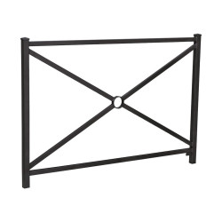 Barrière Orléans Procity, cadre simple croix, L1470 x 1026 mm - Acier peint/zinc - Scellement direct - Noir foncé