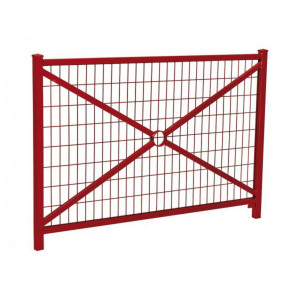 Barrière Orléans Procity, cadre grillagé, L1470 x 1026 mm - Acier peint/zinc - Scellement direct - Rouge pourpre