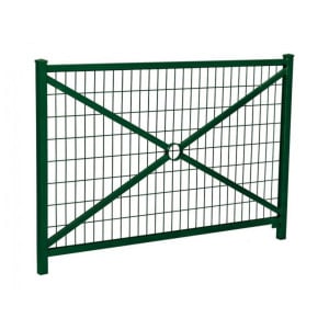 Barrière Orléans Procity, cadre grillagé, L1470 x 1026 mm - Acier peint/zinc - Scellement direct - Vert mousse