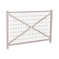 Barrière Orléans Procity, cadre grillagé, L1470 x 1026 mm - Acier peint/zinc - Scellement direct - Gris soie