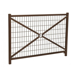 Barrière Orléans Procity, cadre grillagé, L1470 x 1026 mm - Acier peint/zinc - Scellement direct - Brun chocolat