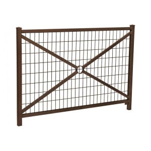 Barrière Orléans Procity, cadre grillagé, L1470 x 1026 mm - Acier peint/zinc - Scellement direct - Brun chocolat