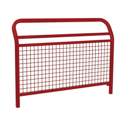 Barrière Conviviale Procity, cadre grillagé, L1500 x 1100 mm - Acier peint/zinc - Scellement direct - Rouge pourpre