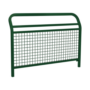 Barrière Conviviale Procity, cadre grillagé, L1500 x 1100 mm - Acier peint/zinc - Scellement direct - Vert mousse