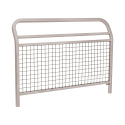 Barrière Conviviale Procity, cadre grillagé, L1500 x 1100 mm - Acier peint/zinc - Scellement direct - Gris soie