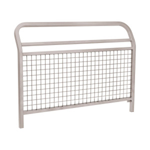 Barrière Conviviale Procity, cadre grillagé, L1500 x 1100 mm - Acier peint/zinc - Scellement direct - Gris soie