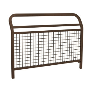 Barrière Conviviale Procity, cadre grillagé, L1500 x 1100 mm - Acier peint/zinc - Scellement direct - Brun chocolat