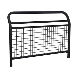 Barrière Conviviale Procity, cadre grillagé, L1500 x 1100 mm - Acier peint/zinc - Scellement direct - Noir foncé