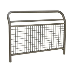 Barrière Conviviale Procity, cadre grillagé, L1500 x 1100 mm - Acier peint/zinc - Scellement direct - Gris Procity