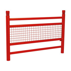 Barrière Linea Procity, pommeau City, L1572 x 1000 mm - Acier peint/zinc - Scellement direct - Rouge signalisation