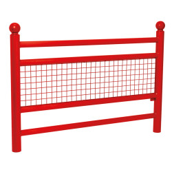 Barrière Linea Procity, pommeau Boule, L1572 x 1000 mm - Acier peint/zinc - Scellement direct - Rouge signalisation