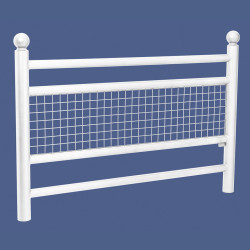 Barrière Linea Procity, pommeau Boule, L1572 x 1000 mm - Acier peint/zinc - Scellement direct - Blanc pur