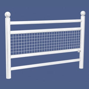 Barrière Linea Procity, pommeau Boule, L1572 x 1000 mm - Acier peint/zinc - Scellement direct - Blanc pur
