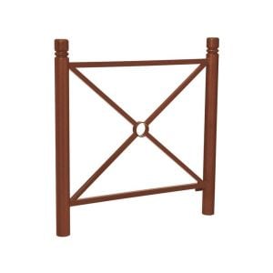 Barrière Province City Procity, cadre simple croix, L 1072 x 1000 mm - Peint/zinc - Scellement direct - Aspect Corten