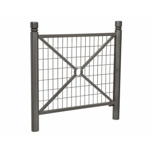 Barrière Province City Procity, cadre grillagé, L 1072 x 1000 mm (hors pommeau) - Peint/zinc - Scellement direct - Gris Procity