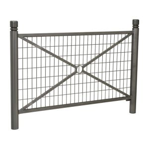 Barrière Province City Procity, cadre grillagé, L 1572 x 1000 mm (hors pommeau) - Peint/zinc - Scellement direct - Gris Procity