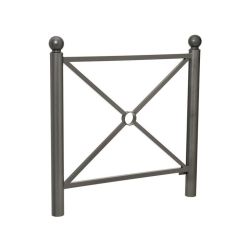 Barrière Province Boule Procity, cadre simple croix, L1072 x1000 mm - Peint/zinc - Scellement direct - Gris Procity