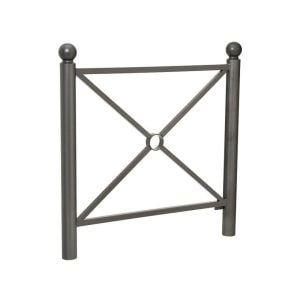 Barrière Province Boule Procity, cadre simple croix, L1072 x1000 mm - Peint/zinc - Scellement direct - Gris Procity