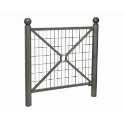 Barrière Province Boule Procity, cadre grillagé, L1072 x1000 mm (hors pommeau) - Peint/zinc - Scellement direct - Gris Procity