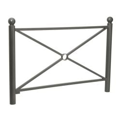 Barrière Province Boule Procity, cadre simple croix, L1572 x1000 mm - Peint/zinc - Scellement direct - Gris Procity