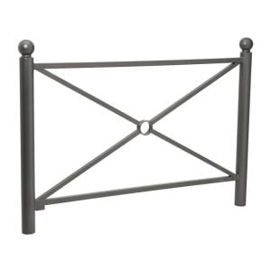 Barrière Province Boule Procity, cadre simple croix, L1572 x1000 mm - Peint/zinc - Scellement direct - Gris Procity