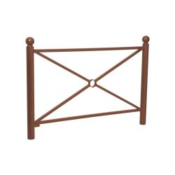 Barrière Province Boule Procity, cadre simple croix, L1572 x1000 mm - Peint/zinc - Scellement direct - Aspect Corten