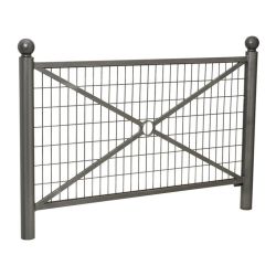 Barrière Province Boule Procity, cadre grillagé, L1572 x1000 mm (hors pommeau) - Peint/zinc - Scellement direct - Gris Procity