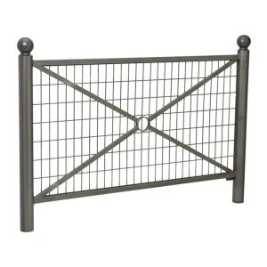 Barrière Province Boule Procity, cadre grillagé, L1572 x1000 mm (hors pommeau) - Peint/zinc - Scellement direct - Gris Procity