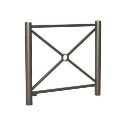 Barrière Carrefour Procity, cadre simple croix, L1072 x 1025 mm - Acier peint/zinc - Scellement direct - Gris Procity