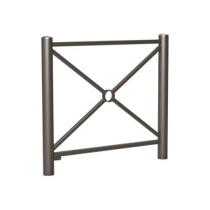 Barrière Carrefour Procity, cadre simple croix, L1072 x 1025 mm - Acier peint/zinc - Scellement direct - Gris Procity