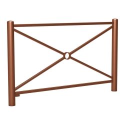 Barrière Carrefour Procity, cadre simple croix, L1572 x 1025 mm - Acier peint/zinc - Scellement direct - Aspect Corten