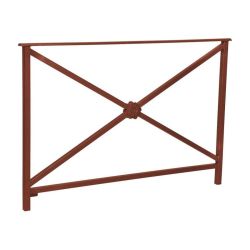 Barrière main courante Héritage Procity, cadre rosace sans crosse, L1500 x 1000 mm - Scellement direct - Aspect Corten