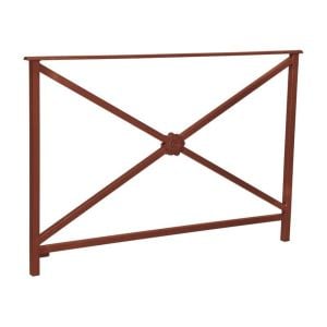 Barrière main courante Héritage Procity, cadre rosace sans crosse, L1500 x 1000 mm - Scellement direct - Aspect Corten