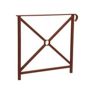 Barrière main courante Héritage Procity, cadre simple croix, simple crosse, L800 x 1000 mm - Scellement direct - Aspect Corten