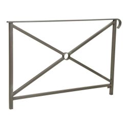 Barrière main courante Héritage Procity, cadre simple croix, simple crosse, L1500 x 1000 mm - Scellement direct - Gris Procity