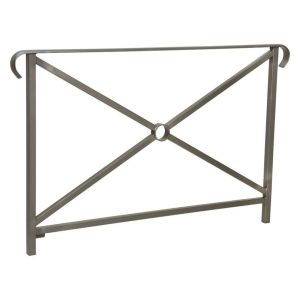 Barrière main courante Héritage Procity, cadre simple croix, double crosse, L1500 x 1000 mm - Scellement direct - Gris Procity