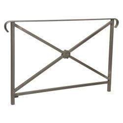 Barrière main courante Héritage Procity, cadre rosace, double crosse, L1500 x 1000 mm - Scellement direct - Gris Procity