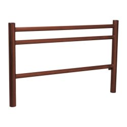Barrière Trio Procity, pommeau Inox brossé, L1572 x 1000 mm - Acier peint/zinc - Scellement direct - Aspect Corten