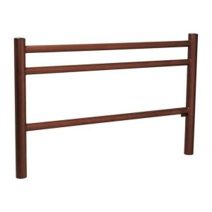 Barrière Trio Procity, pommeau Inox brossé, L1572 x 1000 mm - Acier peint/zinc - Scellement direct - Aspect Corten