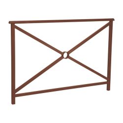Barrière main courante Lisbonne Procity, cadre simple croix, L1500 x 1000 mm - Scellement direct - Aspect Corten