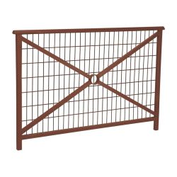 Barrière main courante Lisbonne Procity, cadre grillagé, L1500 x 1000 mm - Acier peint/zinc - Scellement direct - Aspect Corten
