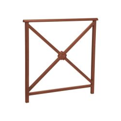Barrière main courante Lisbonne Procity, cadre rosace, L1000 x 1000 mm - Acier peint/zinc - Scellement direct - Aspect Corten