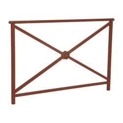 Barrière main courante Lisbonne Procity, cadre rosace, L1500 x 1000 mm - Acier peint/zinc - Scellement direct - Aspect Corten