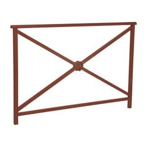 Barrière main courante Lisbonne Procity, cadre rosace, L1500 x 1000 mm - Acier peint/zinc - Scellement direct - Aspect Corten