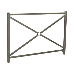 Barrière Orléans Procity, cadre simple croix, L1470 x 1026 mm - Acier peint/zinc - Scellement direct - Gris Procity