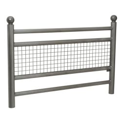 Barrière Linea Procity, pommeau Boule, L1572 x 1000 mm - Acier peint/zinc - Scellement direct - Gris Procity