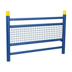 Barrière « spéciale école » Linéa Procity, Bicolore sans animation - Scellement direct - Bleu gentiane/Jaune signalisation