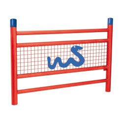 Barrière « spéciale école » Linéa Procity, Bicolore avec Serpent - Scellement direct - Rouge signalisation/Bleu gentiane