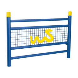 Barrière « spéciale école » Linéa Procity, Bicolore avec Serpent - Scellement direct - Bleu gentiane/Jaune signalisation