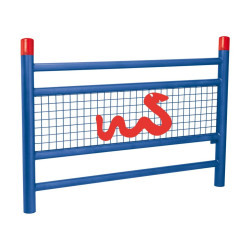 Barrière « spéciale école » Linéa Procity, Bicolore avec Serpent - Scellement direct - Bleu gentiane/Rouge signalisation